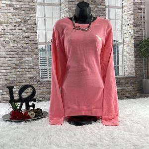DEFECTS Women’s Pink Solid Casual Logo Sweatshirt (L) DX09